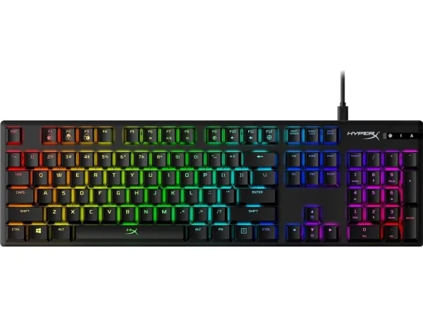 HyperX Alloy Origins - Tastatur - bagbelyst - USB-C - QWERTY - USA - tastkontakt: HyperX Red - sort