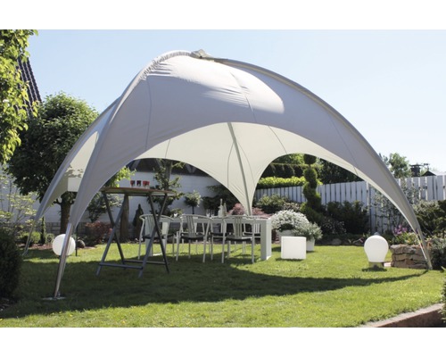 Leco koepeldakpaviljoen 5 x 5 x 3,50 m lichtgrijs incl. bevestigingsmateriaal