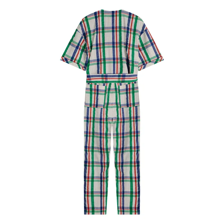Bobo Choses Combinaison Boutonnés Carreaux Coton - Collection Femme  | Blanc