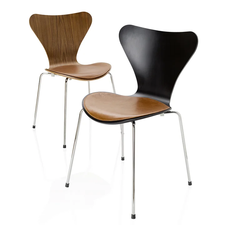 Fritz Hansen - Serie 7 Leder Sitzkissen, schwarz