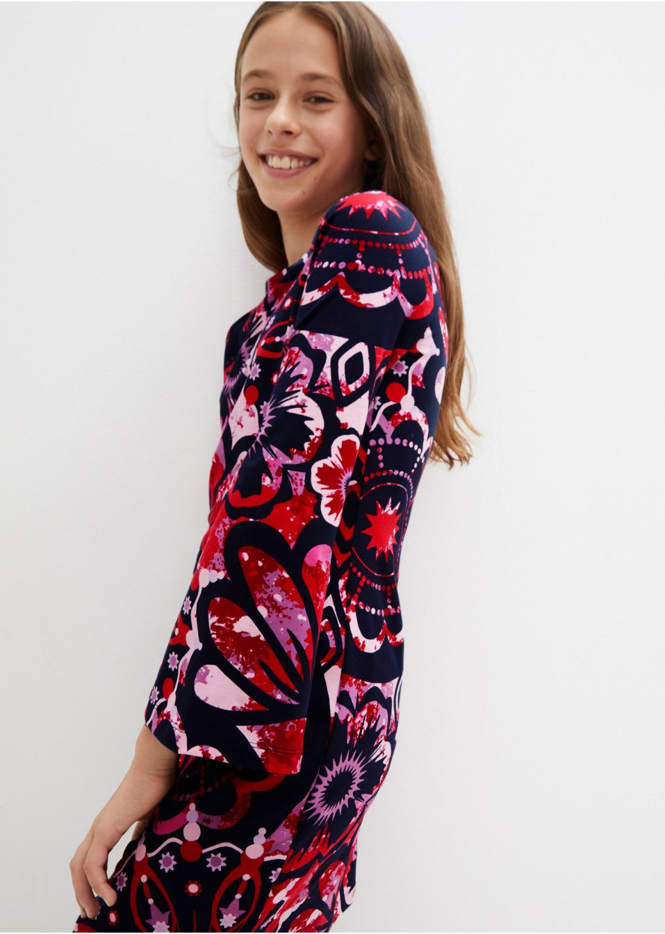 Robe en jersey fille avec manches trompette