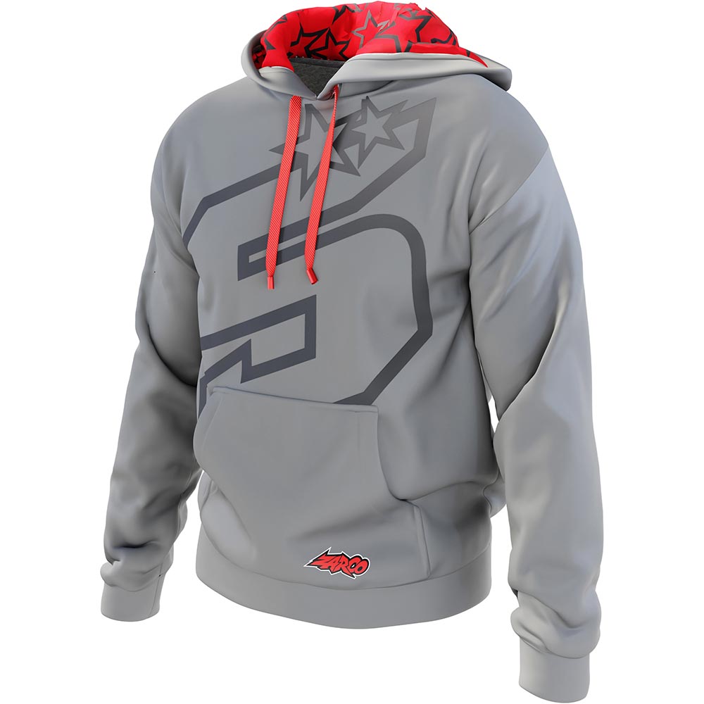 Ixon - Sweat à capuche Johann Zarco 24 Gris / Rouge