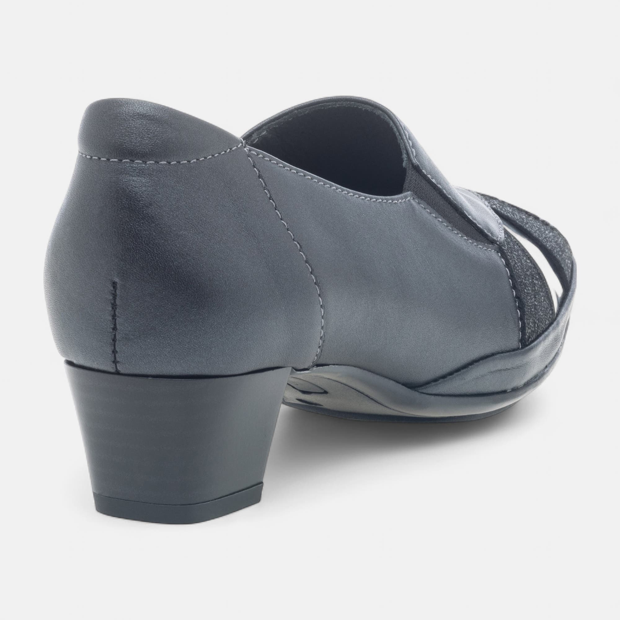Escarpins pieds sensibles Femme en cuir plomb