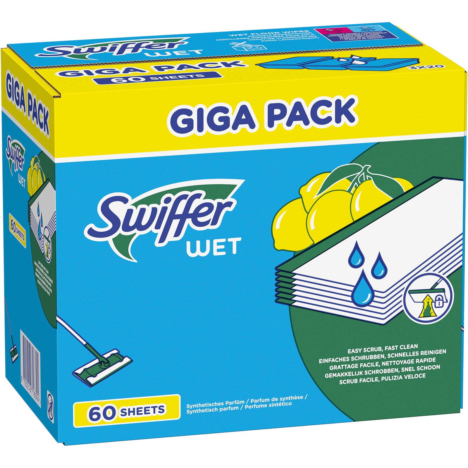 Swiffer Wet Wischtücher Nachfüllpackung 48 + 12 gratis, Citrus Fresh