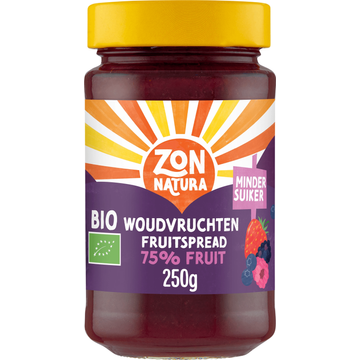 Zonnatura Biologische Fruitspread 75% Woudvruchten 250 g