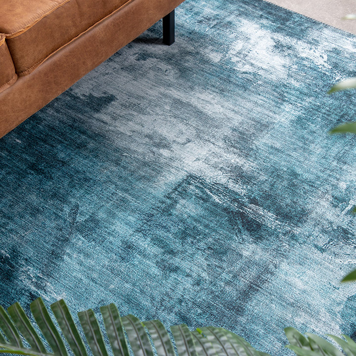 Modern vloerkleed - Strong Turquoise | Stijlvol