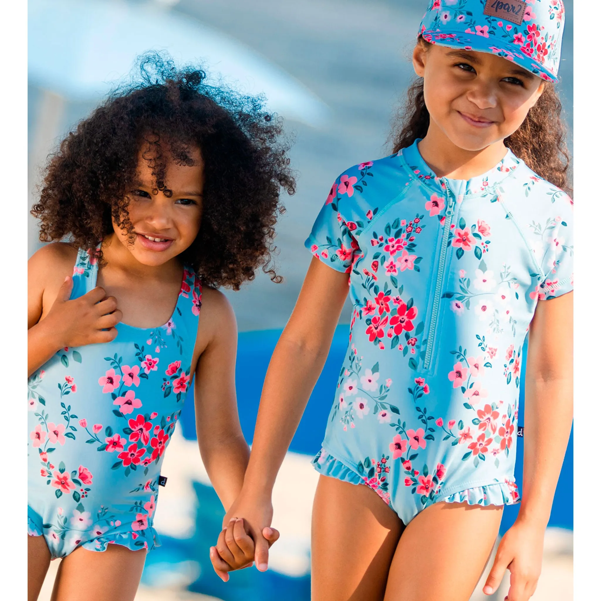 Deux par Deux Maillot UV Une Pièce Fleurs 3-24mois