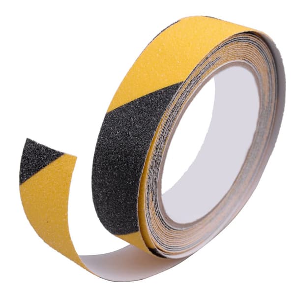 INF Anti-skli tape for trapper og gulv - 2,5cm x 5m - Svart og gul