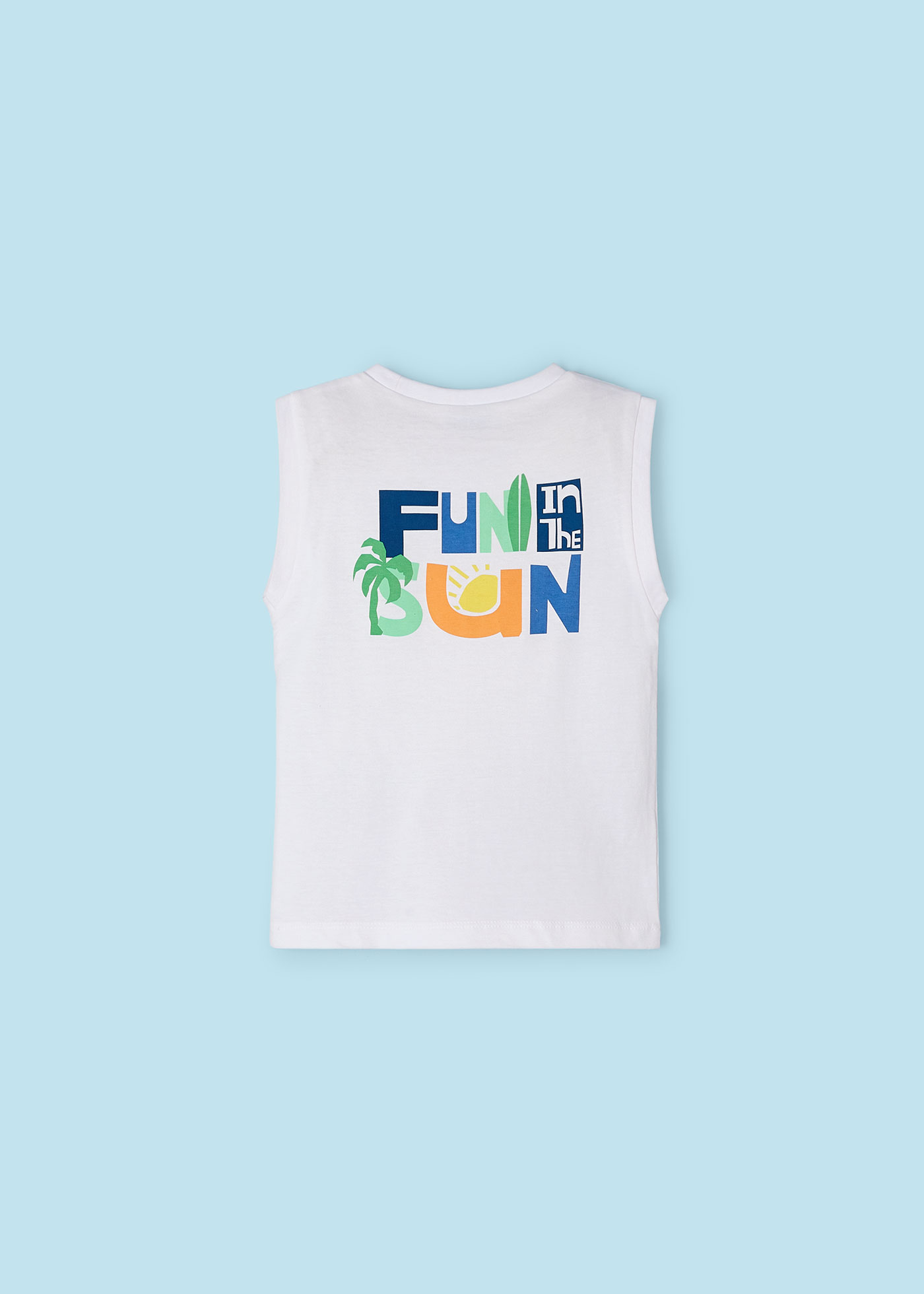 Camiseta sem mangas Better Cotton para meninos, branca