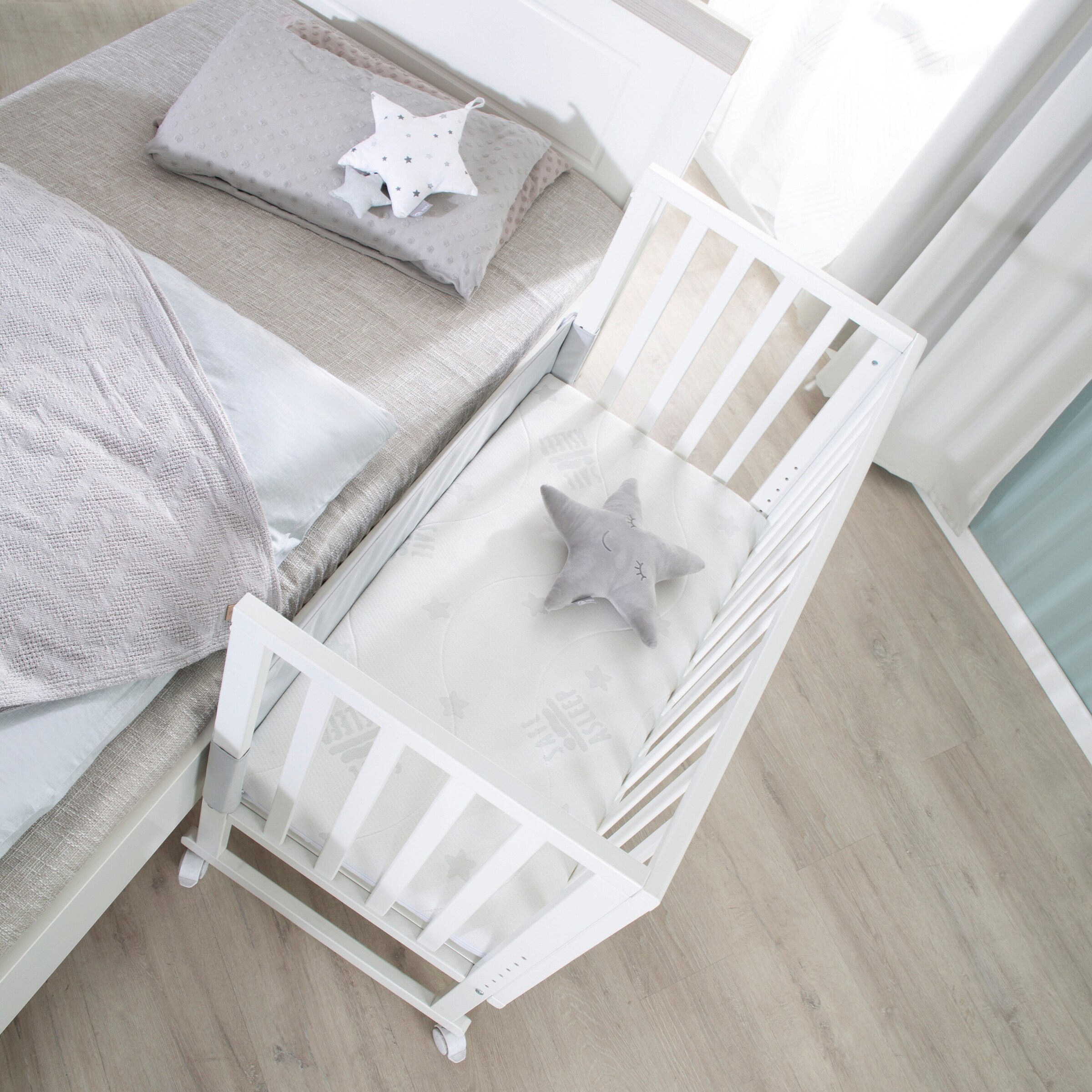 roba Stuben- & Beistellbett 3in1 mit Barriere + Matratze