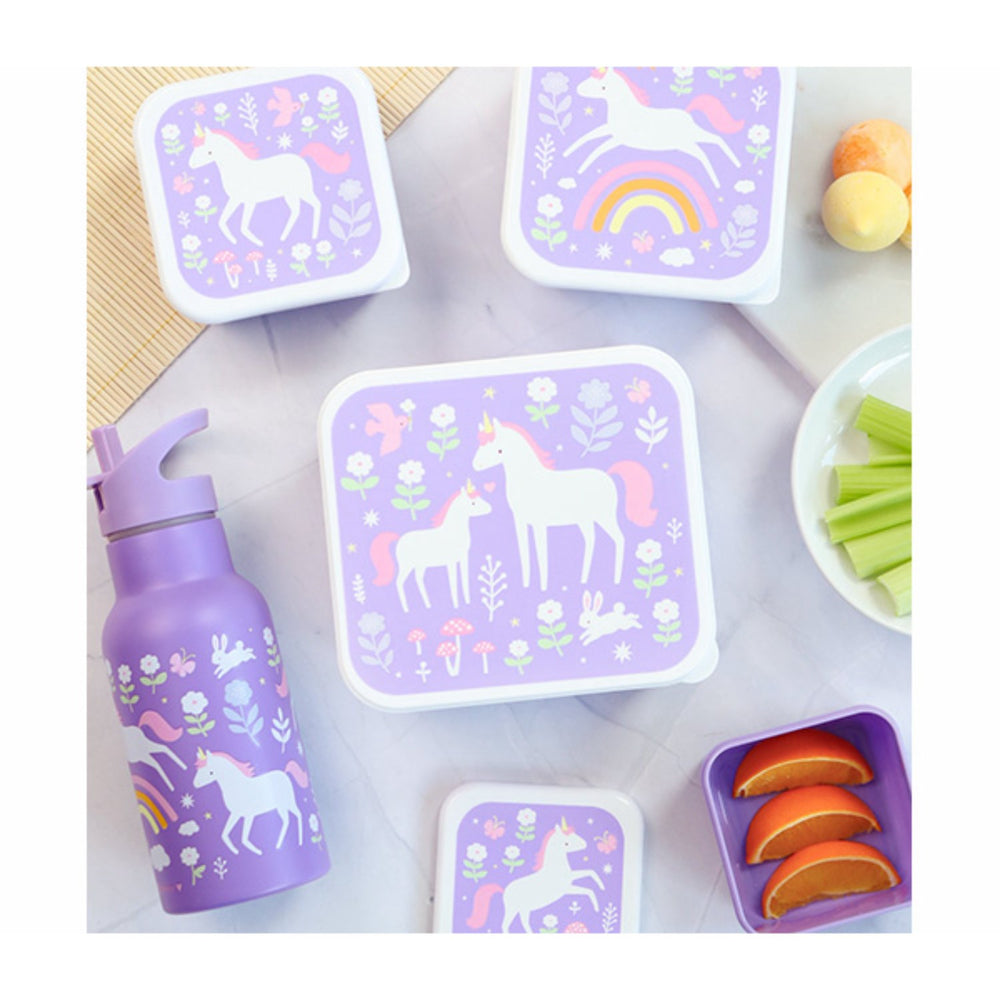 Køb A Little Lovely Company Unicorn Dreams Lunch & Snack Box Sæt