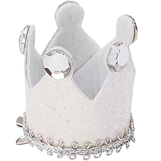 Mini couronne (x6) de fête avec strass et paillettes - 4.5 x 5 cm