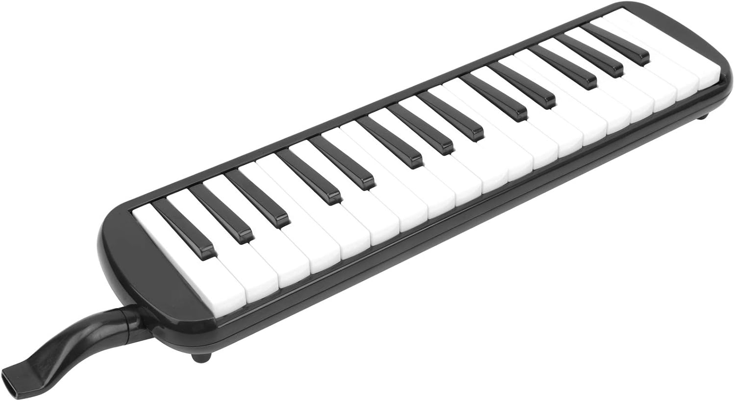 Melodica Blas Klavier Harmonika Musik Instrument 32 Tasten mit Luftschlauch & Aufbewahrungstasche - Schwarz / Weiss