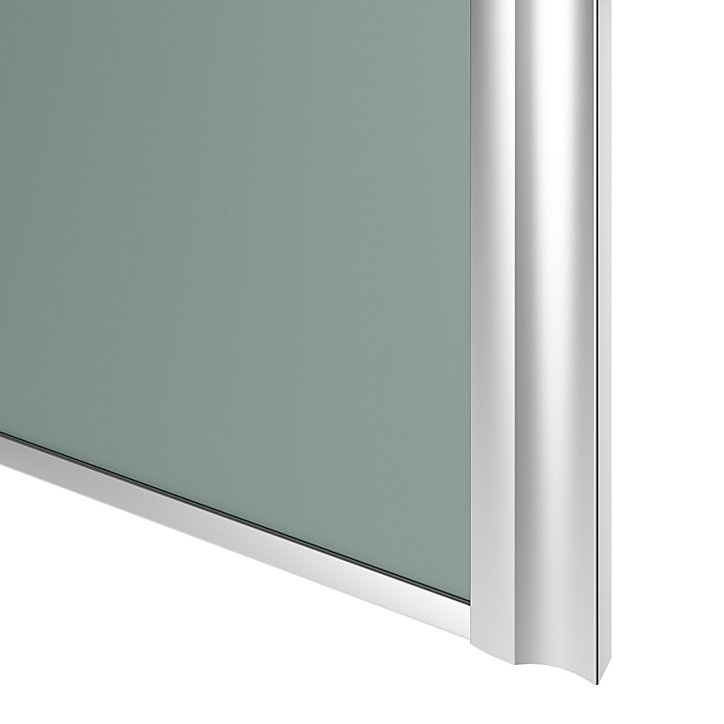 Porte de placard coulissante atelier vert de gris profil gris GoodHome Arius H. 248,5 x L. 91.2 cm + amortisseurs