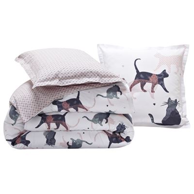 Linge de lit motif chats - BECQUET CRÉATION