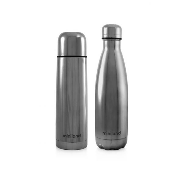 Miniland Termo Líquidos 500ml   Garrafa Térmica Deluxe Silver - M89258
