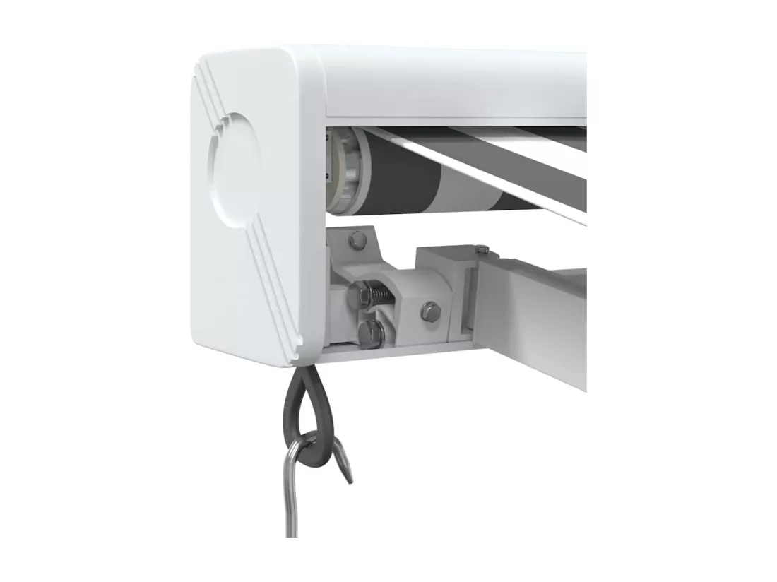 Auvent rétractable anthracite et blanc 3,5x2,5m tissu/aluminium