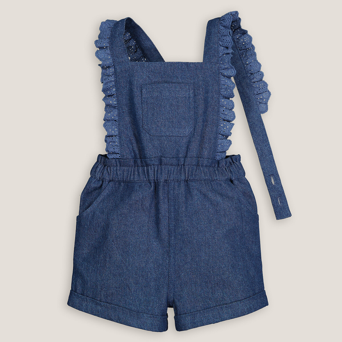 COLEÇÃO LA REDOUTE<br>Jardineira curta em denim claro