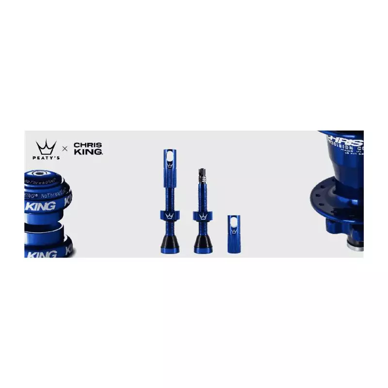PEATY Peatys Tubeless Valves CNC 42mm navy