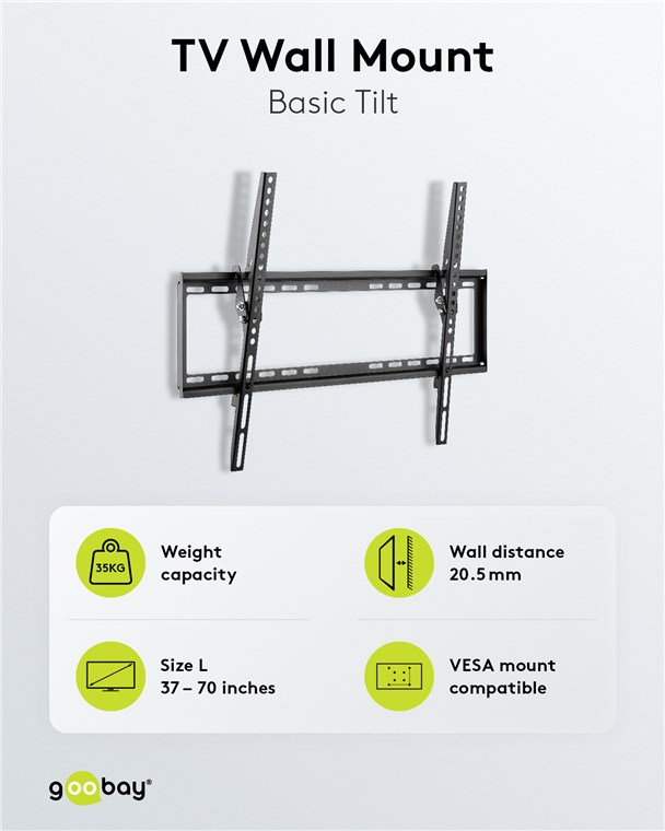Basic TILT (L) TV Wandhalterung VESA Fernseher Halterung 37