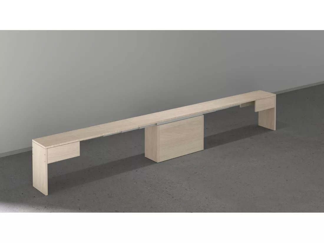 Banc Dollocol, Siège pour table à manger, Banc simple extensible, 290x25h45 cm, Olmo