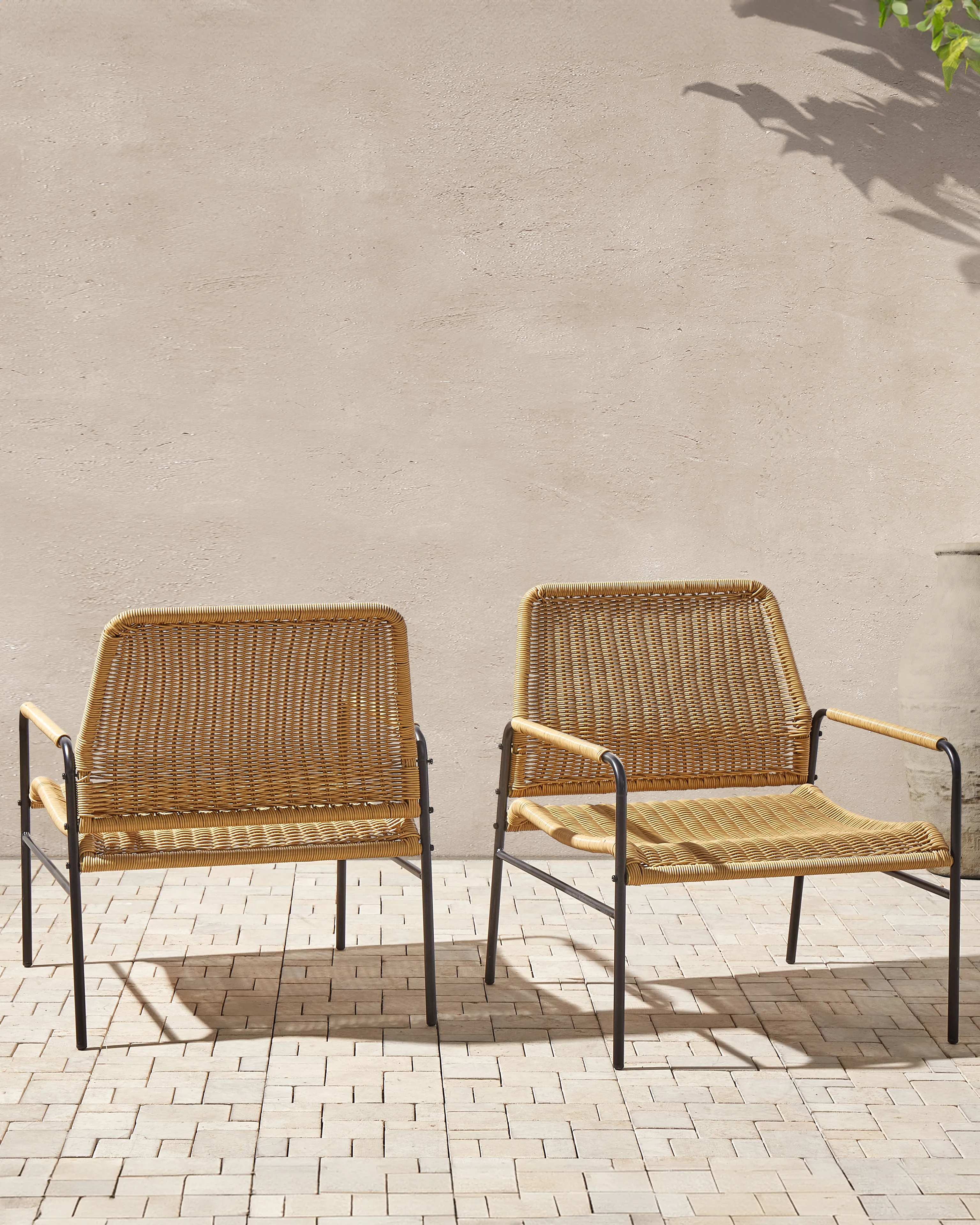 Set van 2 tuinstoelen PRASIMO PE rotan Natuurlijk
