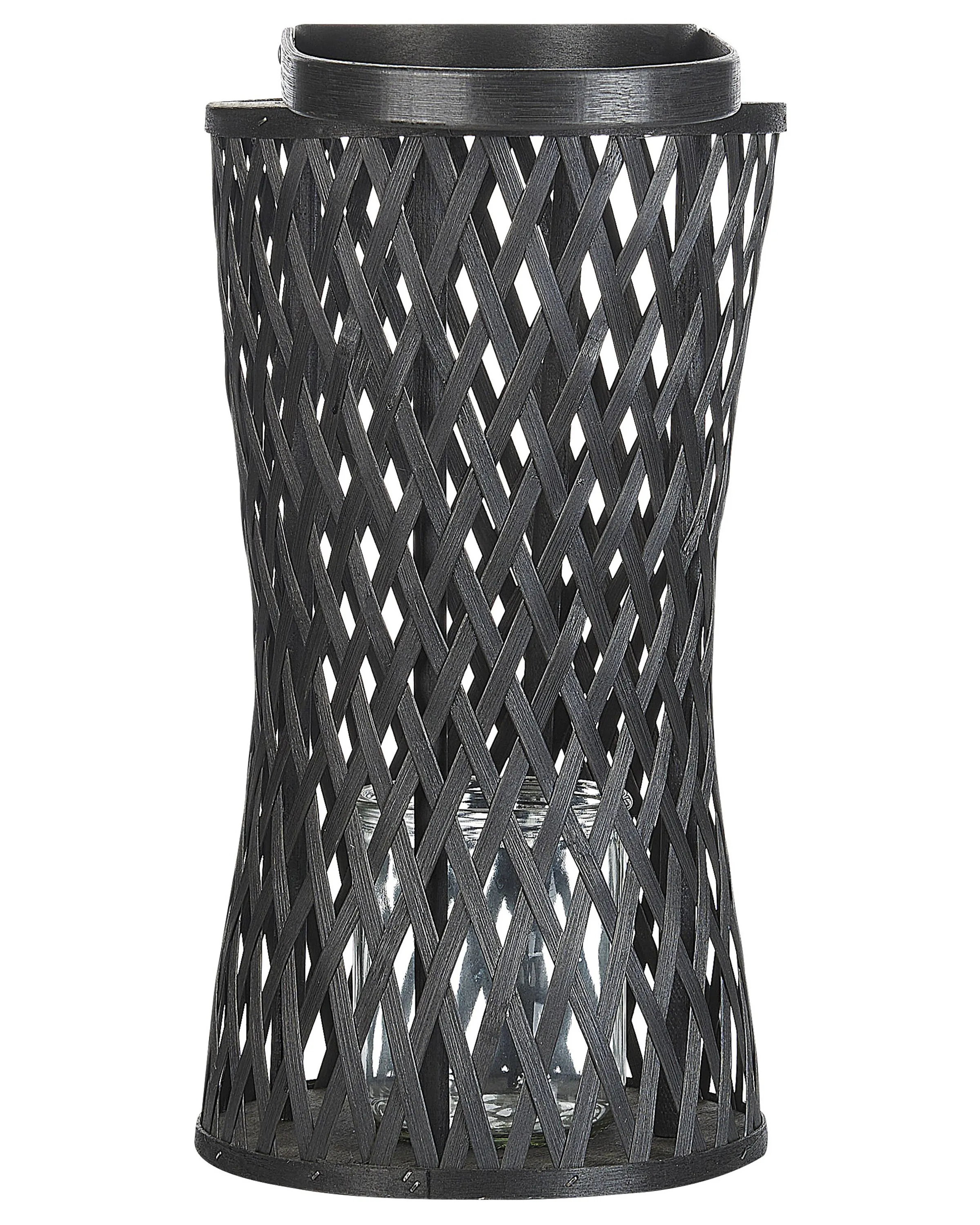 Lantaarn MACTAN Bamboehout 38 cm Zwart