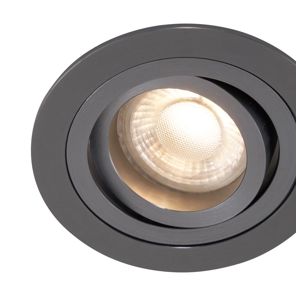 Moderne inbouwspot gunmetal GU10 50mm rond kantelbaar - Rondoo