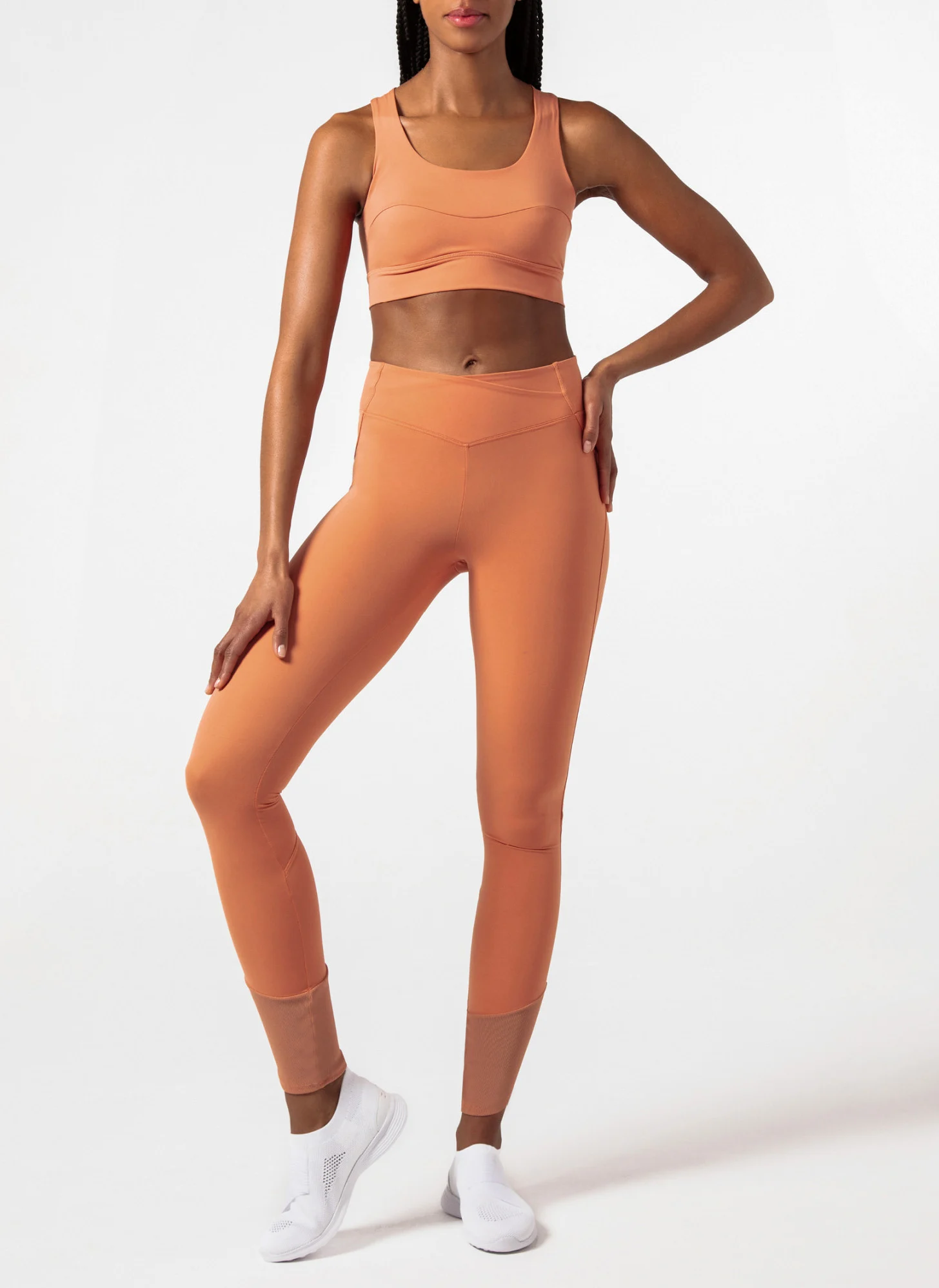 Brassière de sport col rond | Orange