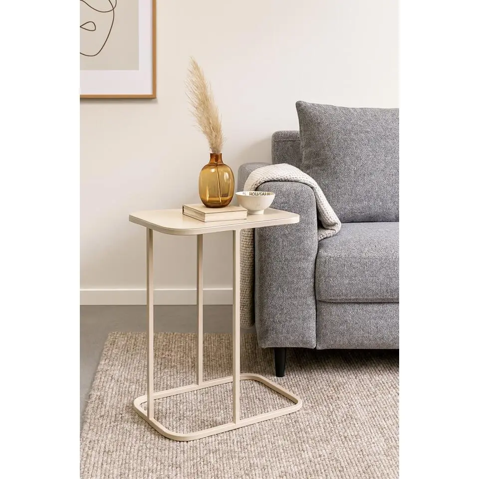 LOFT42 Inris Bijzettafel - Metaal - Beige -51x35x55