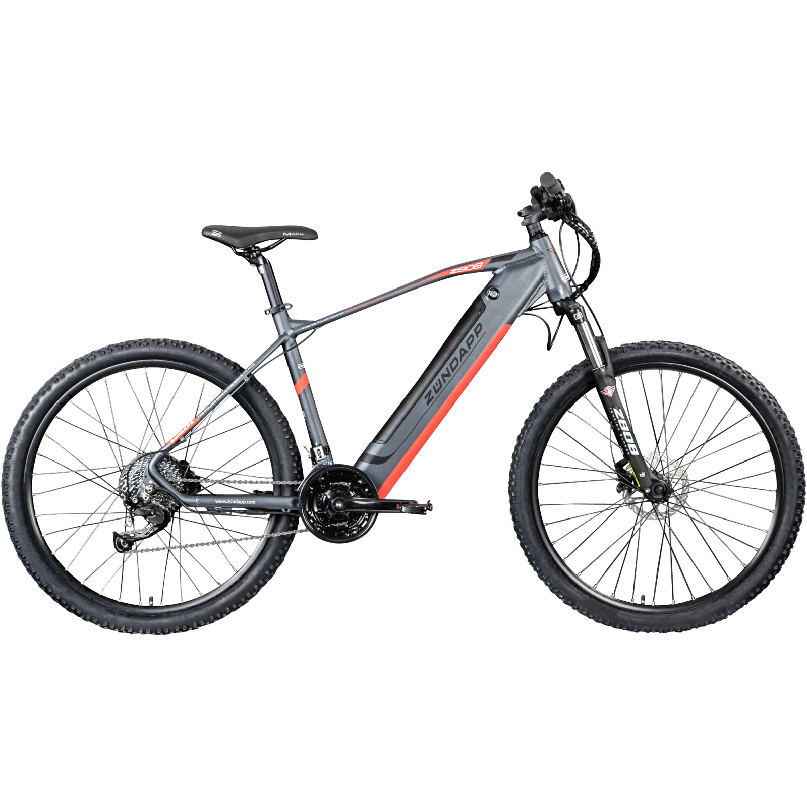 Zündapp Elektro Mountainbike Z808 - grau-rot - 48 cm