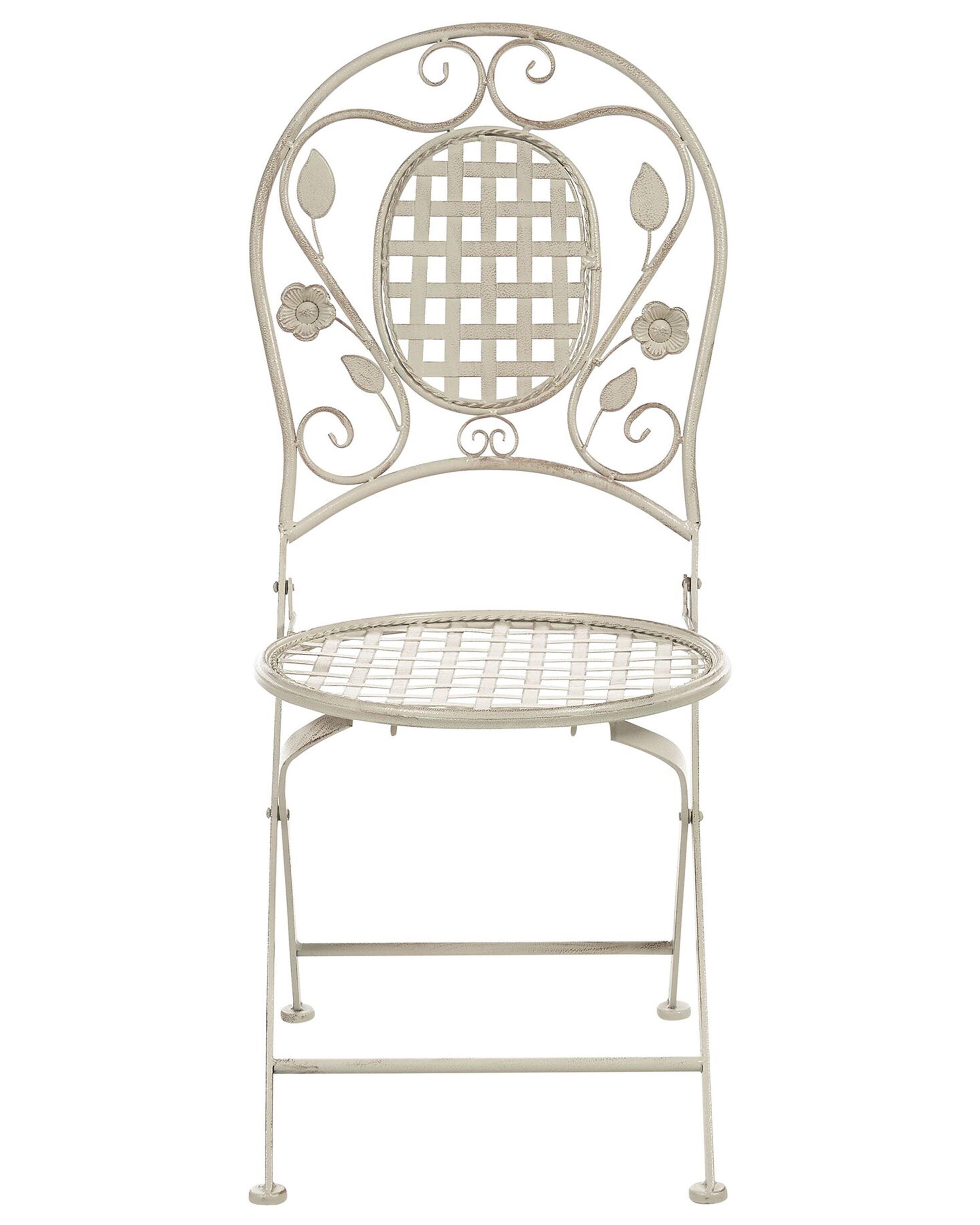 Set van 4 tuinstoelen BIVIO inklapbaar Metaal Gebroken wit