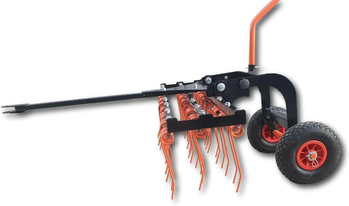 Vertikutierer Rasenstriegel Entmooser Rasenlüfter 120cm PROFI 58 Federzinken