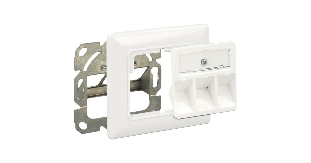 DeLOCKKeystone Wall Outlet 3 Port compact doos  (Wit)