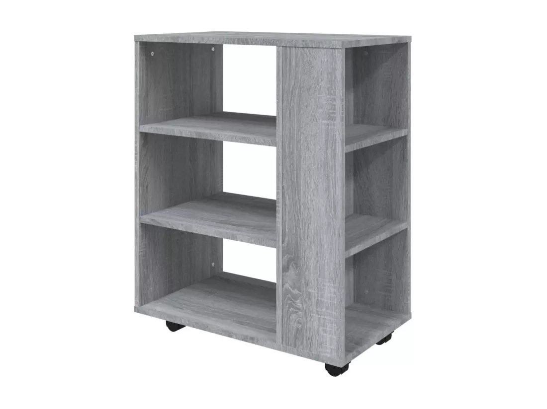 Armoire roulante Sonoma gris 60x35x75 cm Bois d'ingénierie