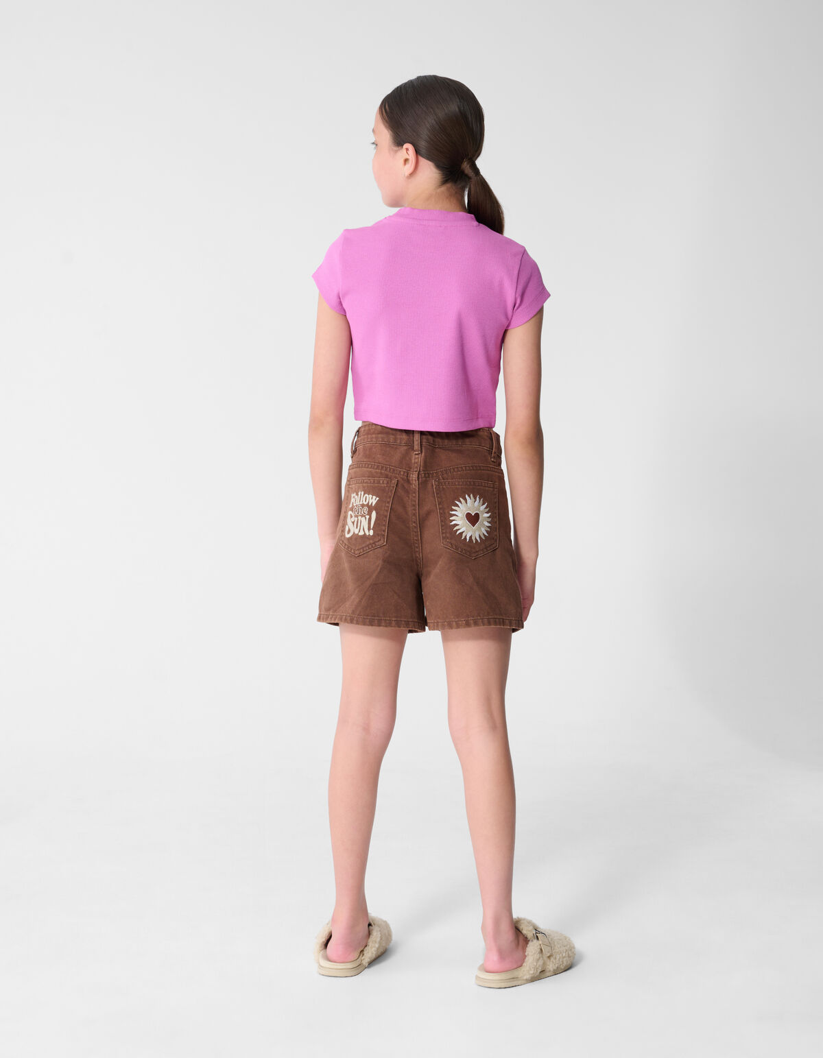 Rib Amour Crop Top Paars