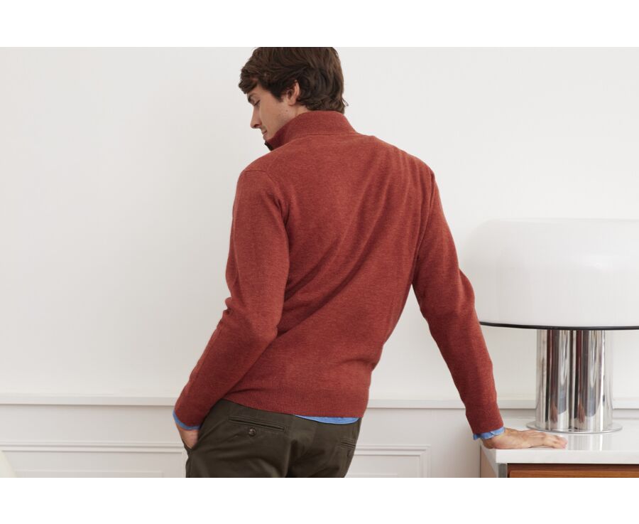 Pull col zippé homme laine Epice Chiné - KEITHY