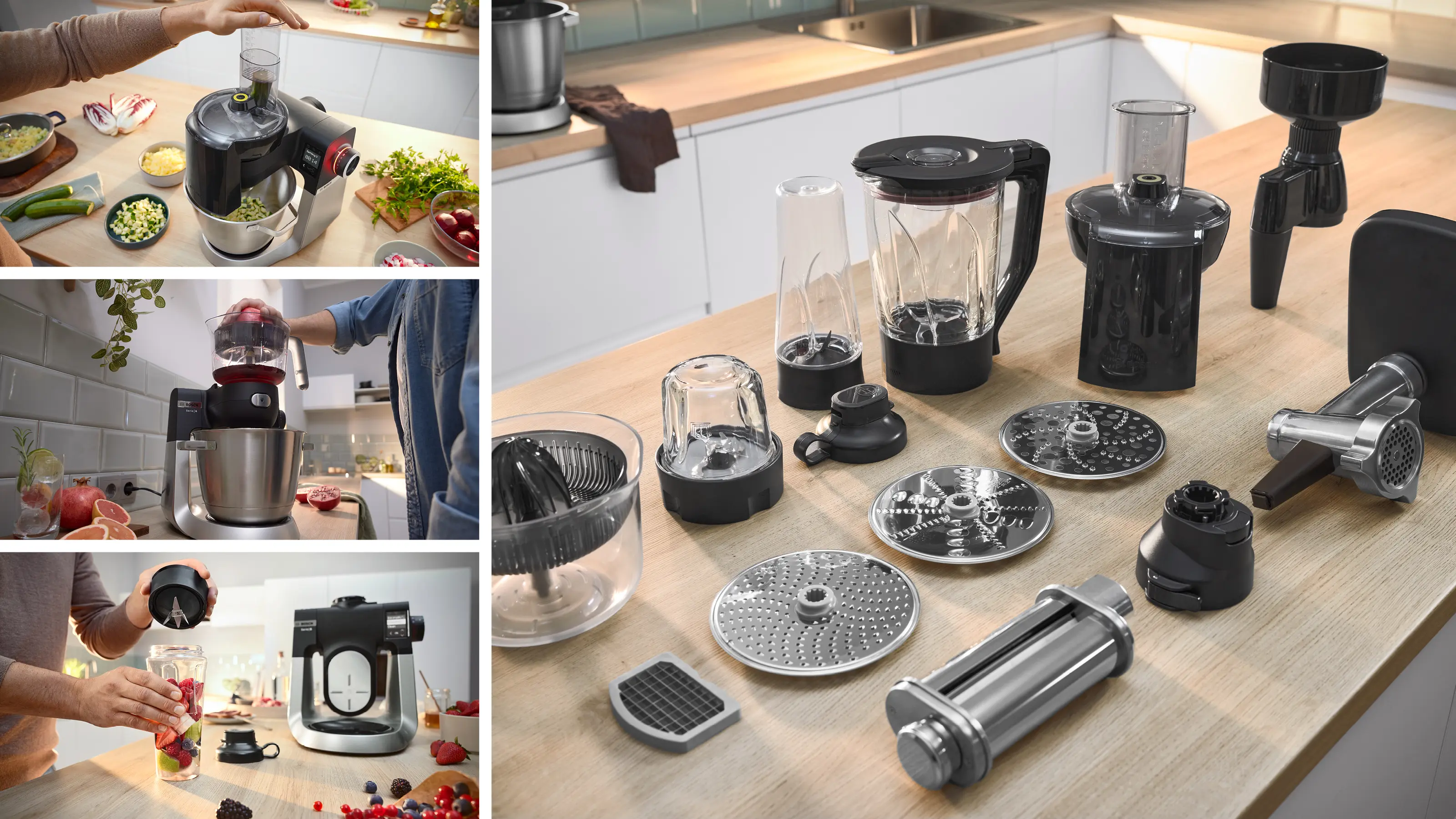 Serie 6 Keukenmachine met weegschaal en timer 1600 W Zwart, RVS