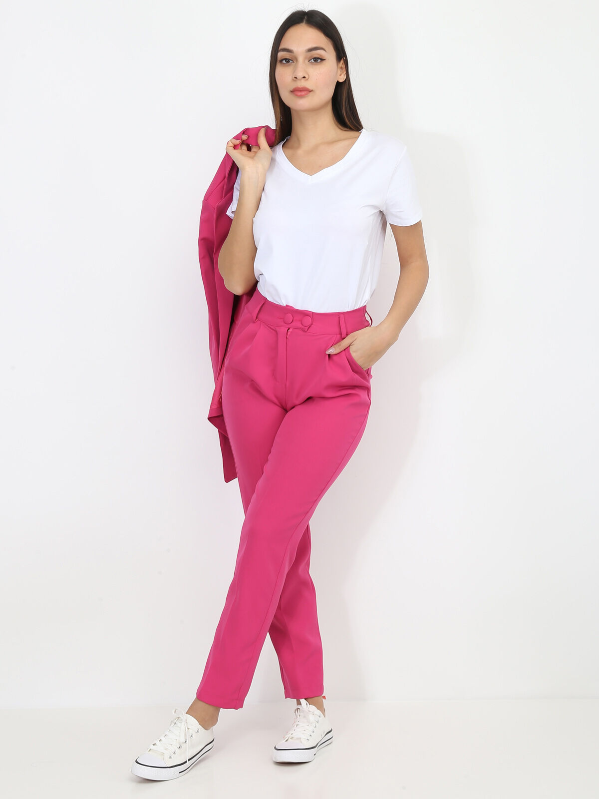 Ensemble tailleur droit- Fuchsia