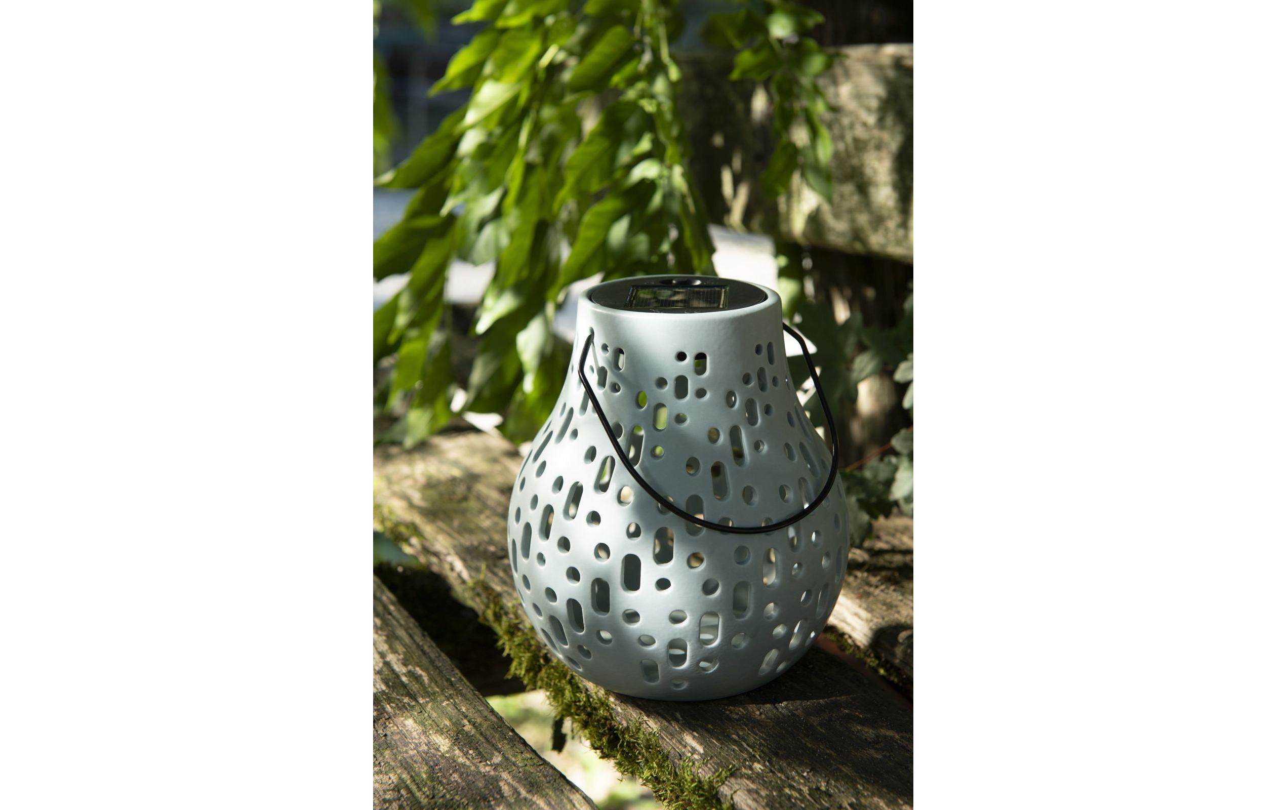 Laterne Solar Ceramic Lamp BlauDekolicht zum Aufstellen oder Aufhängen