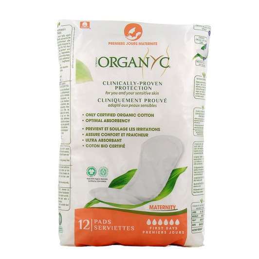 Serviettes maternité premiers jours Organyc - Coton bio - Post partum