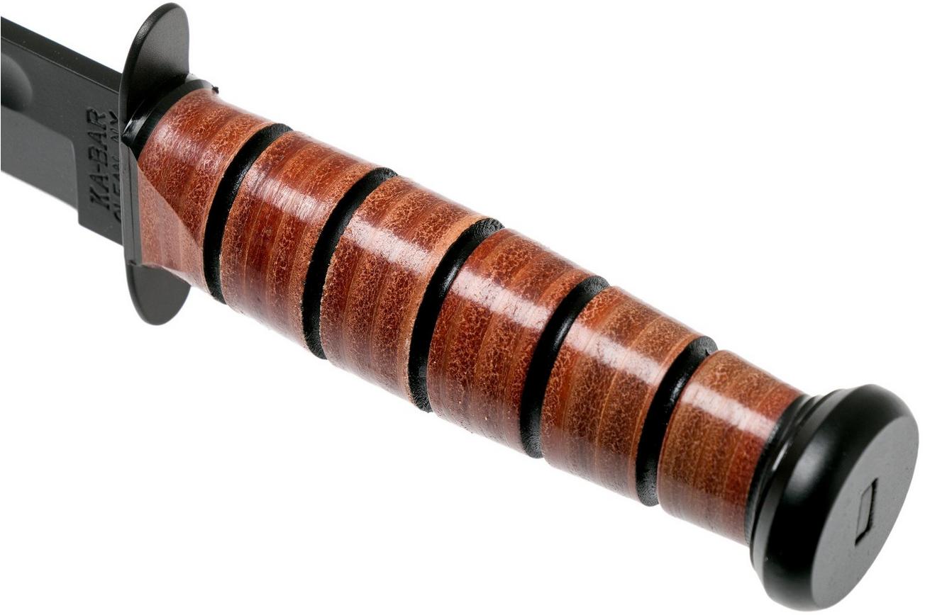 KA-BAR Single Mark 1320 plain edge, leer, lederen foedraal