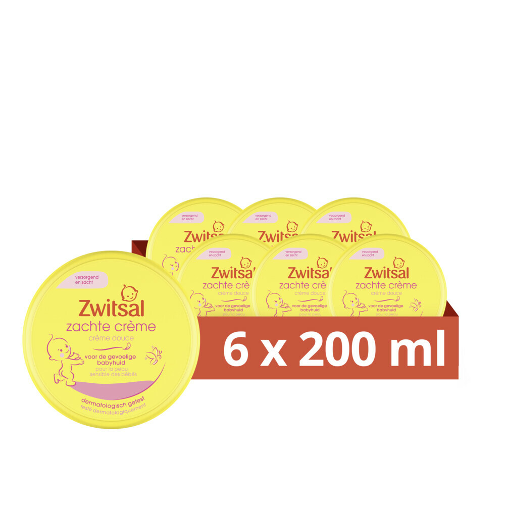 6x Zwitsal Zachte Crème 200 ml