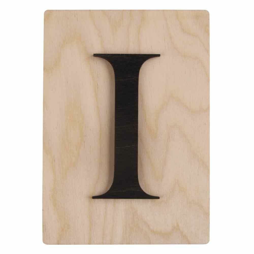 Lettre en bois 14,8 x 10,5 cm - i