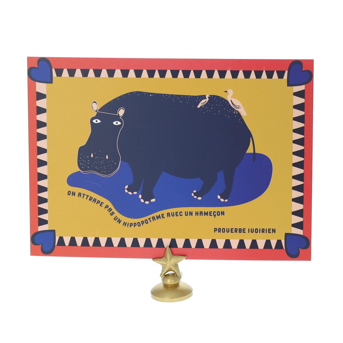Carte proverbe Ivoirien hippopotame Le petit Souk