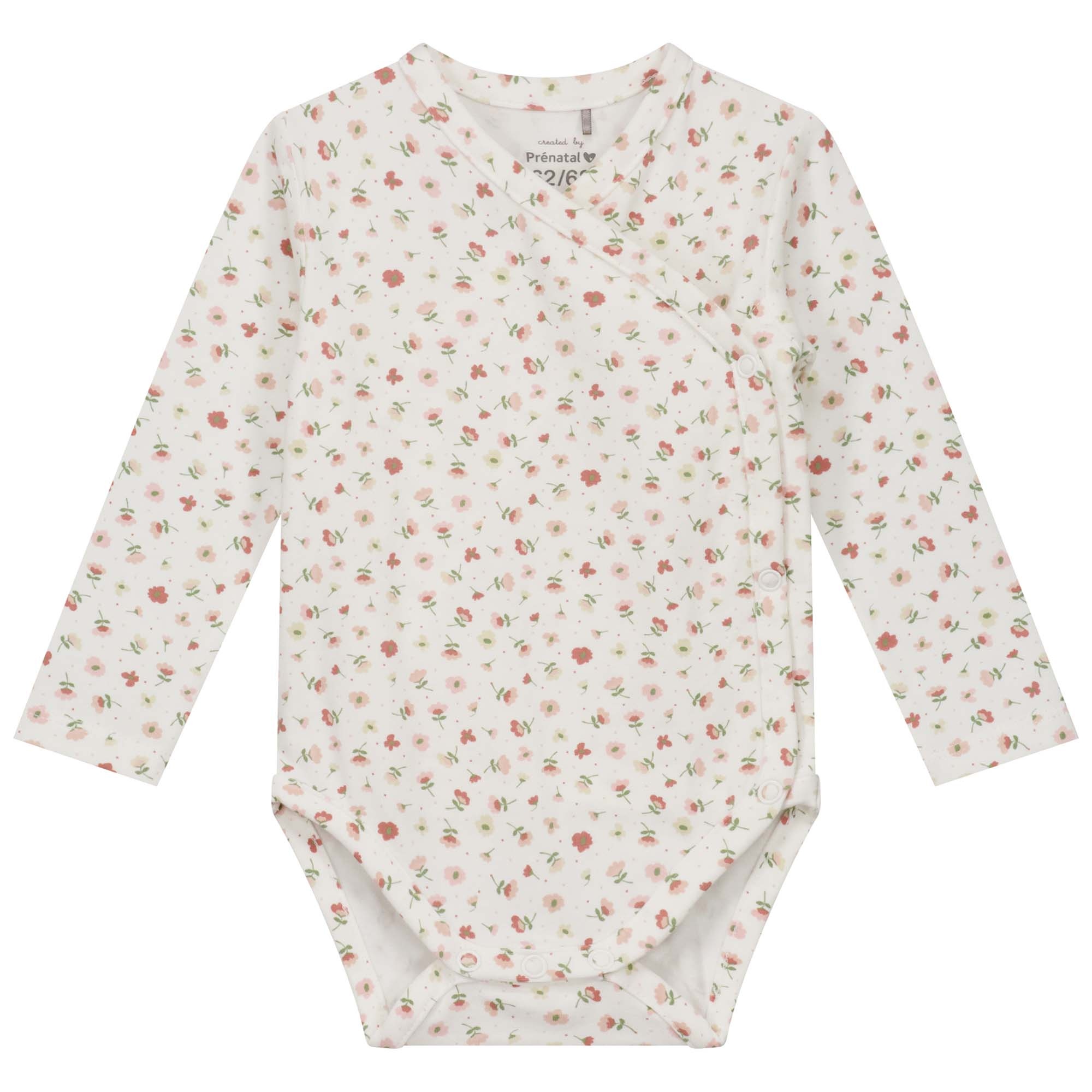 Prénatal newborn romper lange mouwen all over print roze