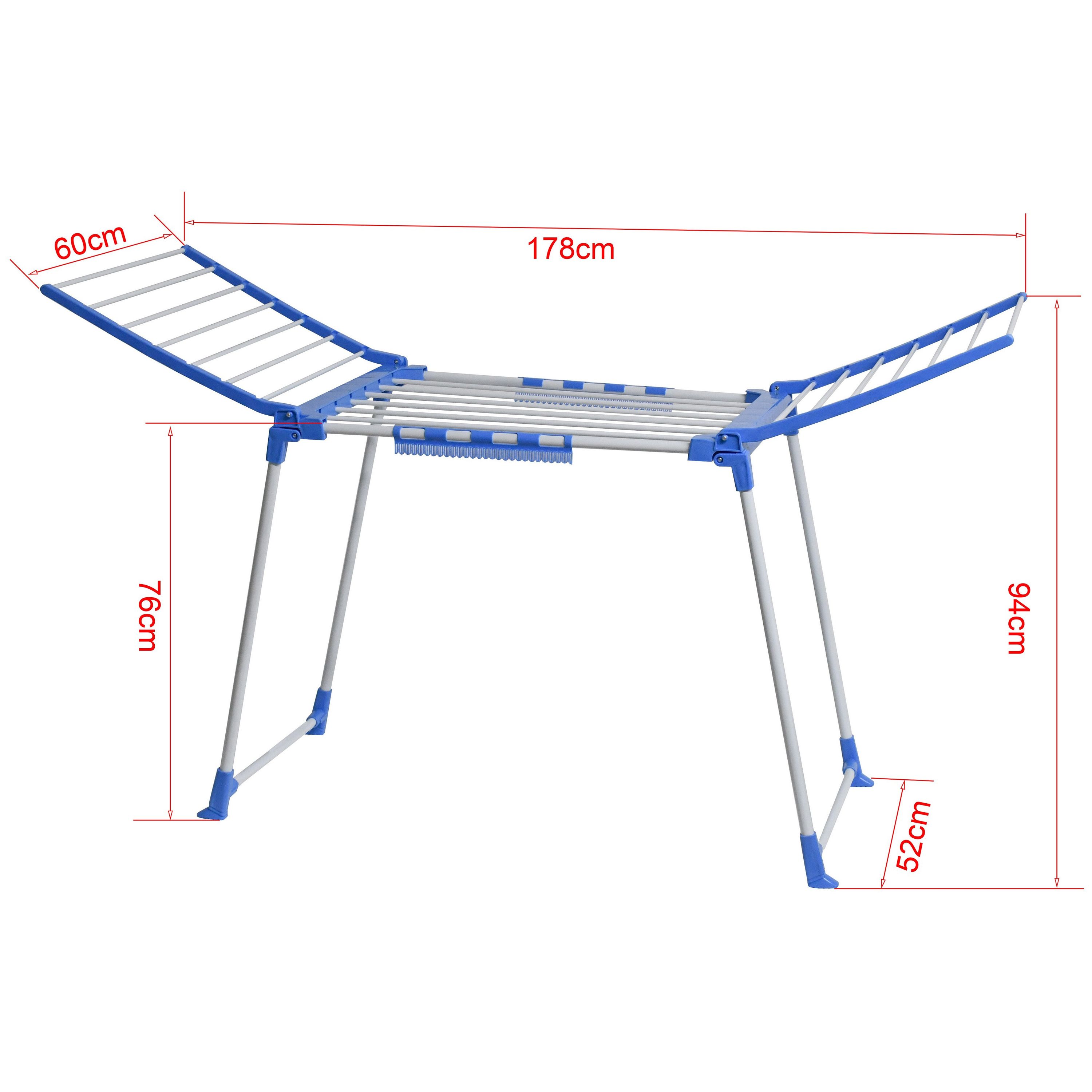 Wäscheständer klappbar weiss/blau
