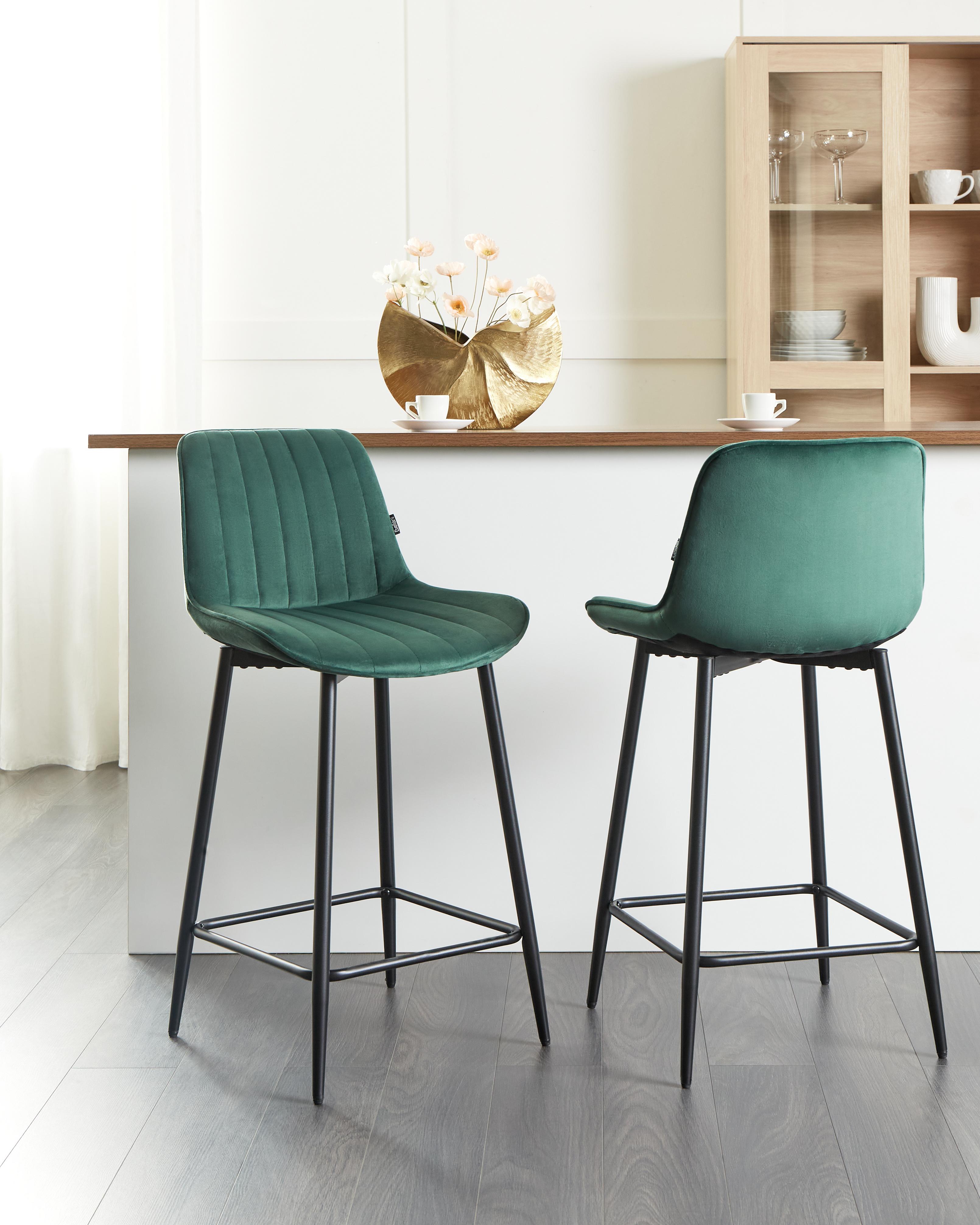 Set van 2 barstoelen DUBROVNIK Fluweel Smaragdgroen