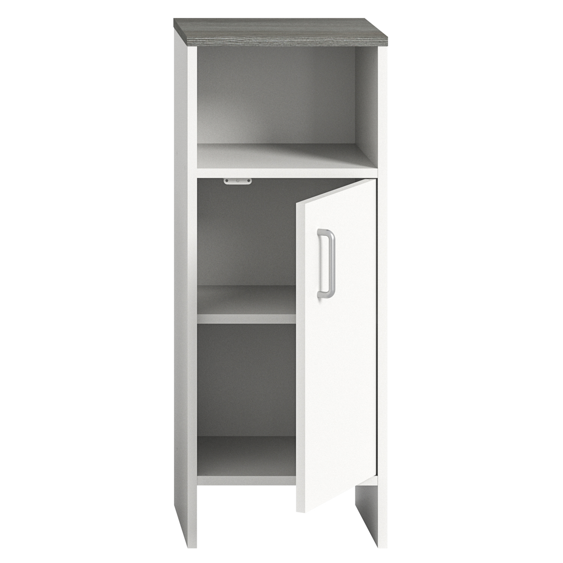 Highboard LOS ANGELES - weiß-Rauchsilber - 33 cm breit