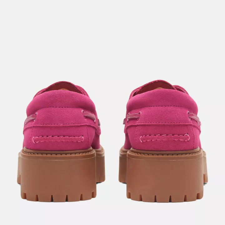 Chaussures bateau Stone Street pour femme en rose foncé